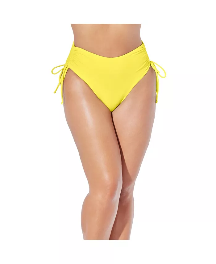 

Женские трусики бикини Virtuoso с боковыми сборками и завязками Swimsuits for All, желтый