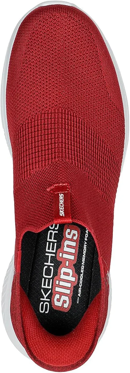Мужские спортивные кроссовки Skechers Ultra Flex 3.0 Smooth Step, Burgundy Knit Trim — фото 3
