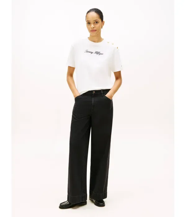 Футболка loose fit Tommy Hilfiger, экрю — фото 2