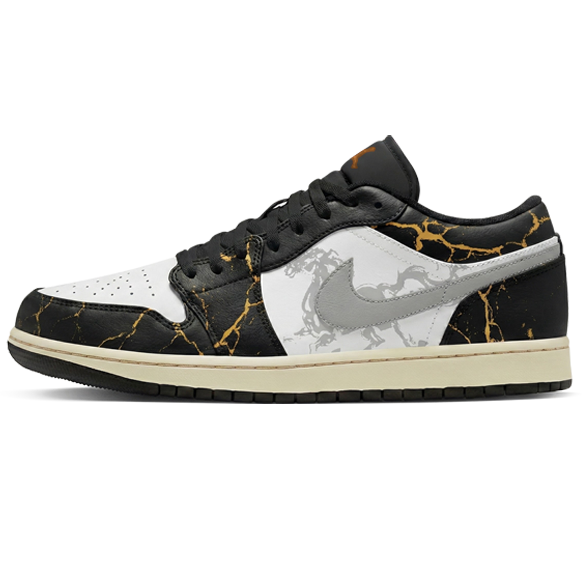 

Jordan Air 1 Low CNY Horse Year, Three Times Laboratory, Golden Pattern Swift Shadow Abrasion Resistant Low top