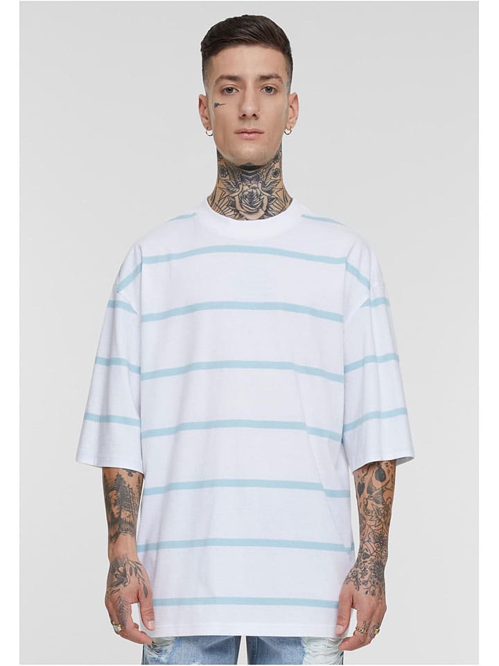 

Urban Classics Рубашка бело-светло-голубого цвета