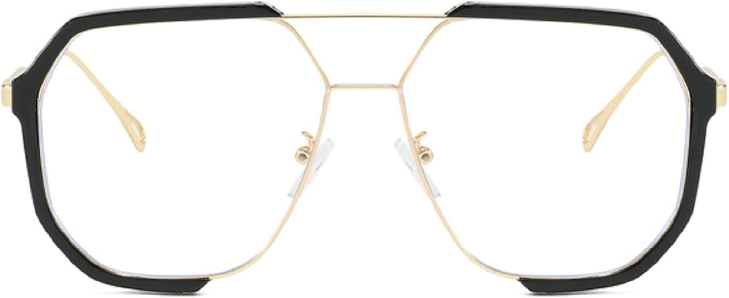 

Ретро-солнцезащитные очки-пилот с двойной перемычкой для женщин, модные металлические очки, трендовые полые коричнево-желтые солнцезащитные очки для мужчин mincl, Black&clear