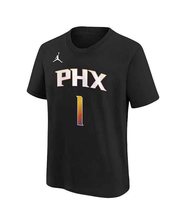 Футболка с именем и номером игрока Big Boys Devin Booker Black Phoenix Suns Statement Edition Jordan — фото 3