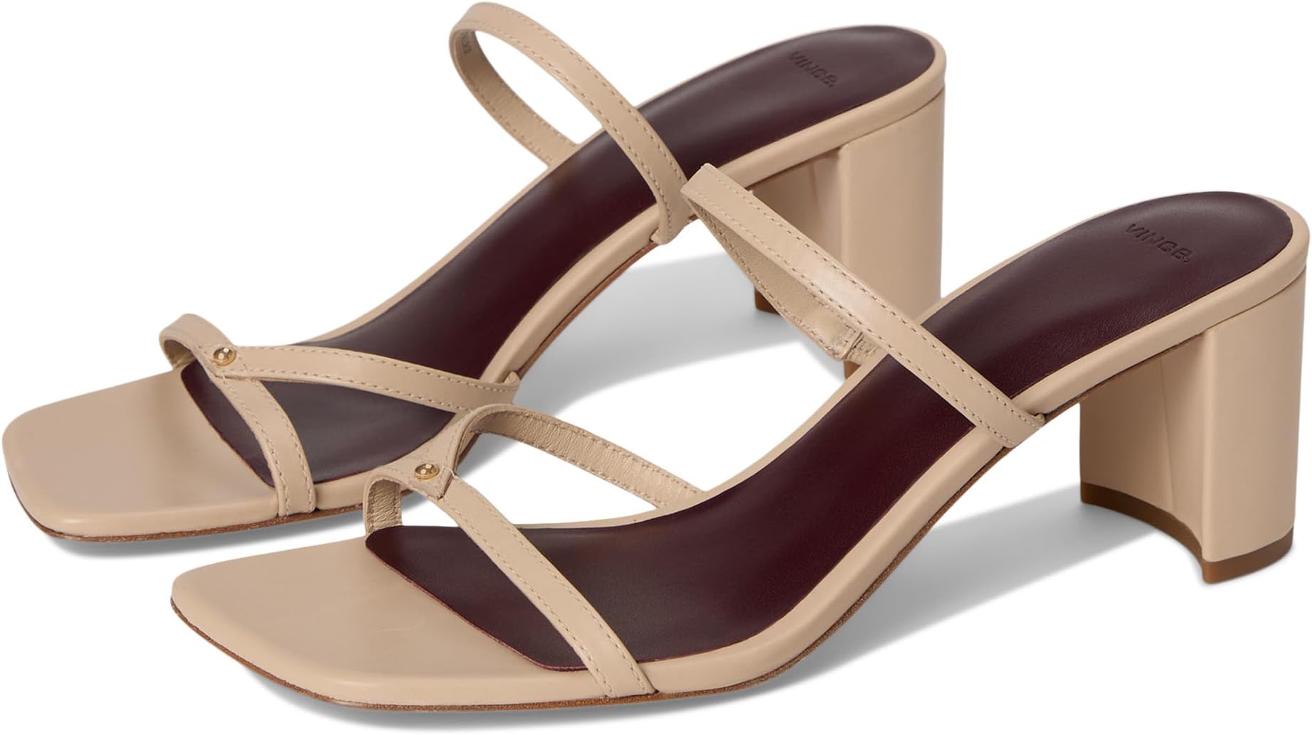 Туфли Vince Ona Strappy Sandals, цвет Birch Sand Beige Leather
