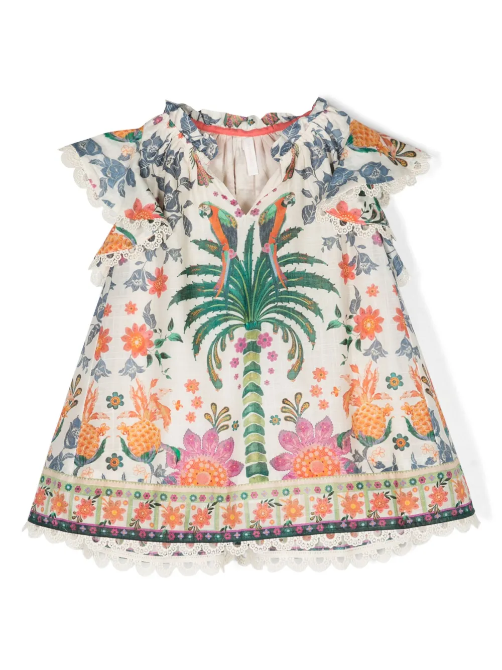 

Платье Ginger с принтом ZIMMERMANN Kids, нейтральный