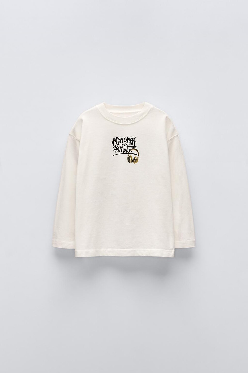 

Футболка с граффити ZARA, белый