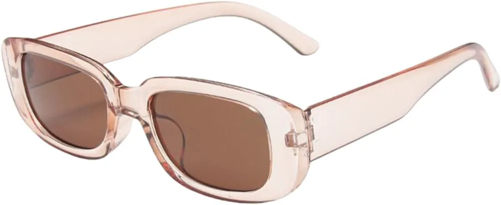 

Женские солнцезащитные очки класса люкс для путешествий, маленькие прямоугольные, модные винтажные очки с защитой от УФ-излучения UV400 TVTBBVV, Champagne