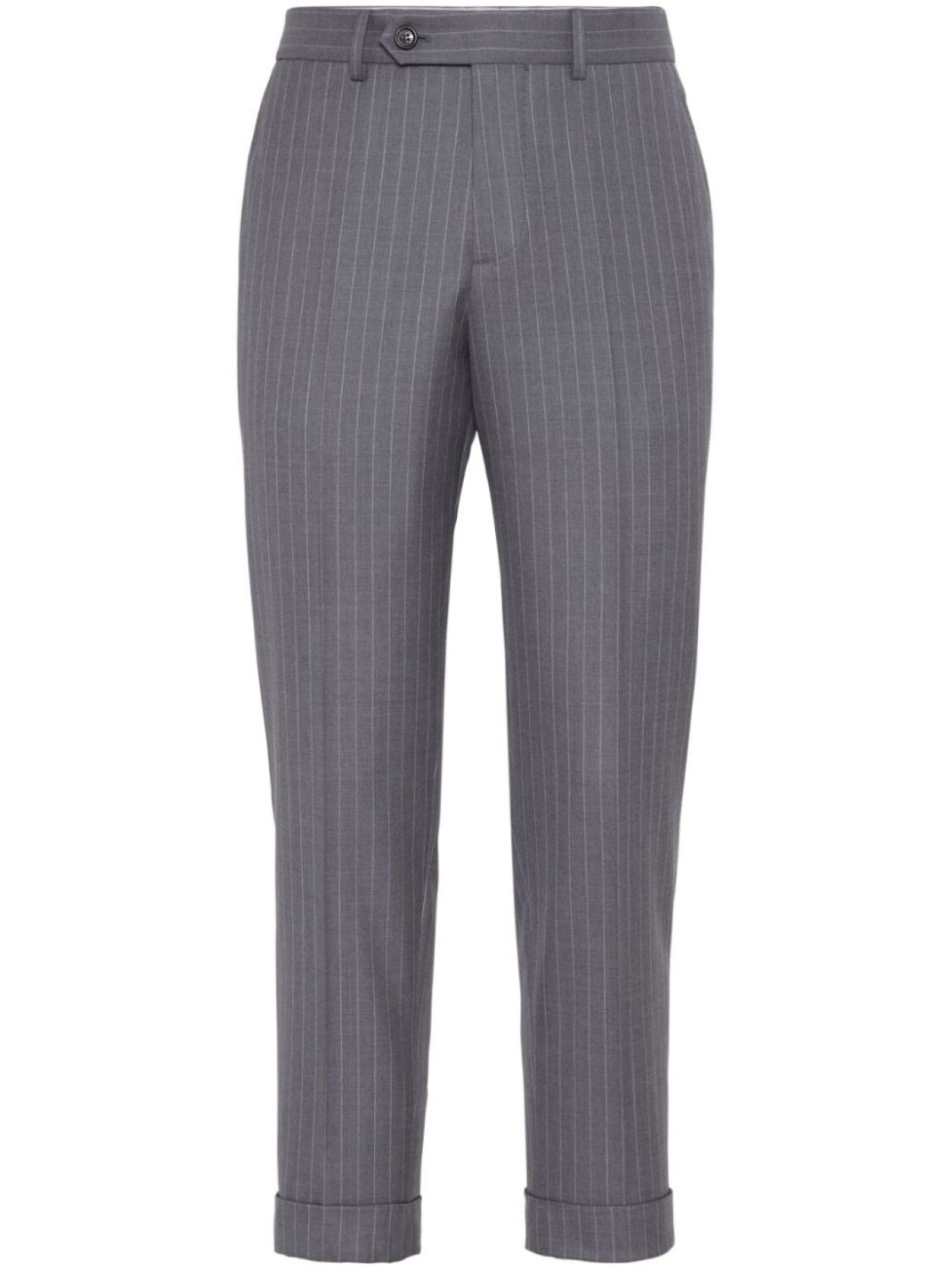 

Brunello Cucinelli шерстяные брюки Chalk-Stripe по фигуре, серый