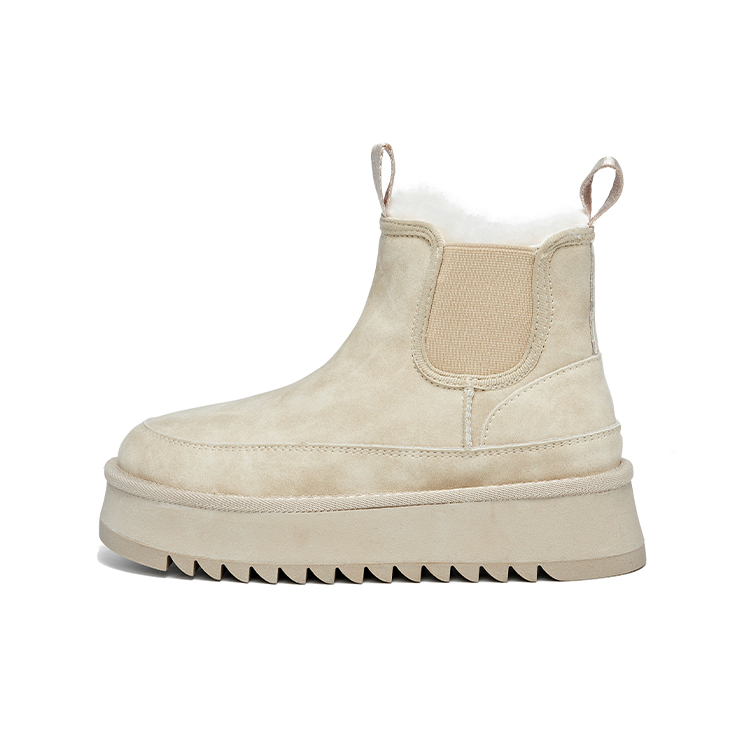 ZGR Теплые утепленные ботинки для женщин с высотой каблука 11 см - Desert White, цвет Desert White