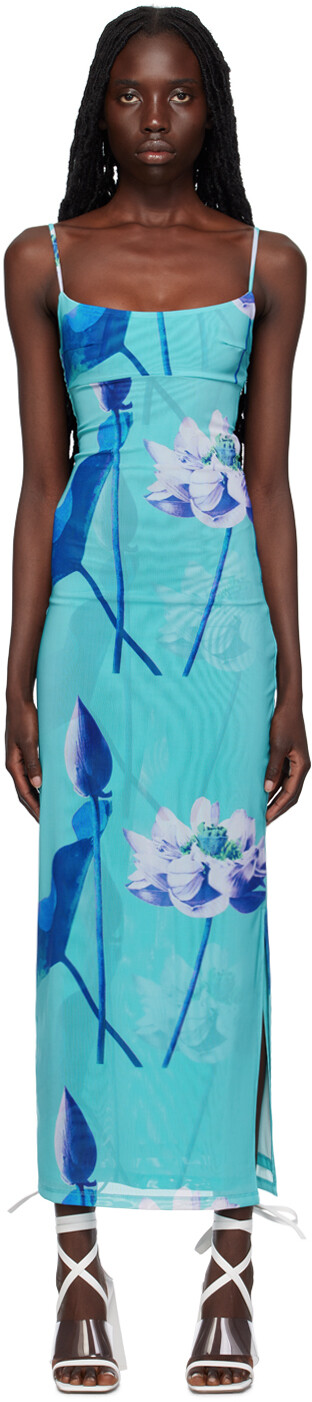 

Эксклюзивное макси-платье SSENSE Blue Thais Miaou