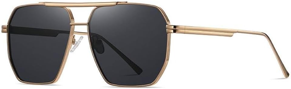 

Мужские солнцезащитные очки UV400, модные женские солнцезащитные очки в металлической оправе, для вождения, пляжа, путешествий и отдыха на природе, с козырьком HVTVTLA, Gold Gray