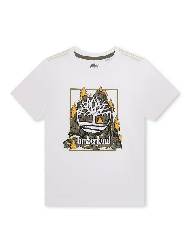 

Футболка с принтом и логотипом для детей Timberland, White