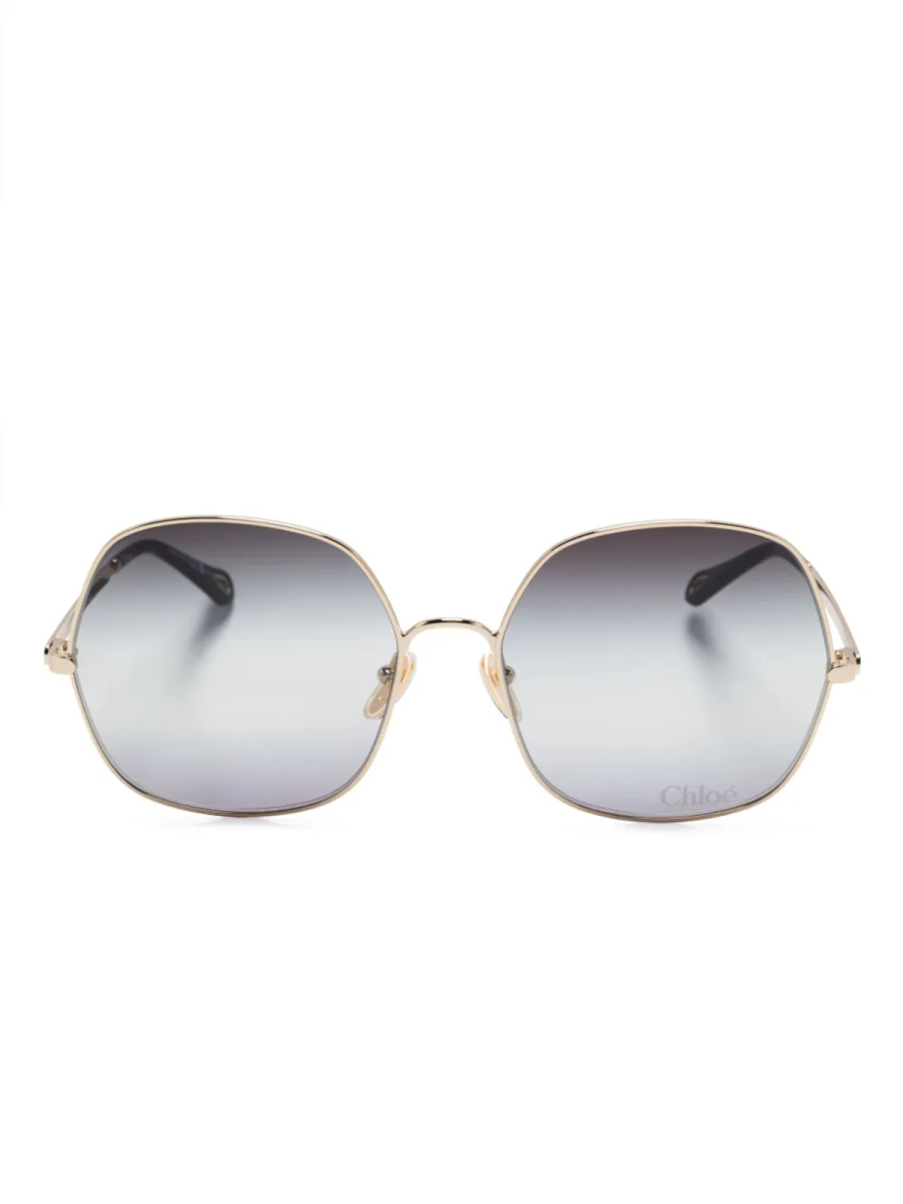 

Chloé Eyewear солнцезащитные очки в массивной оправе, золотой