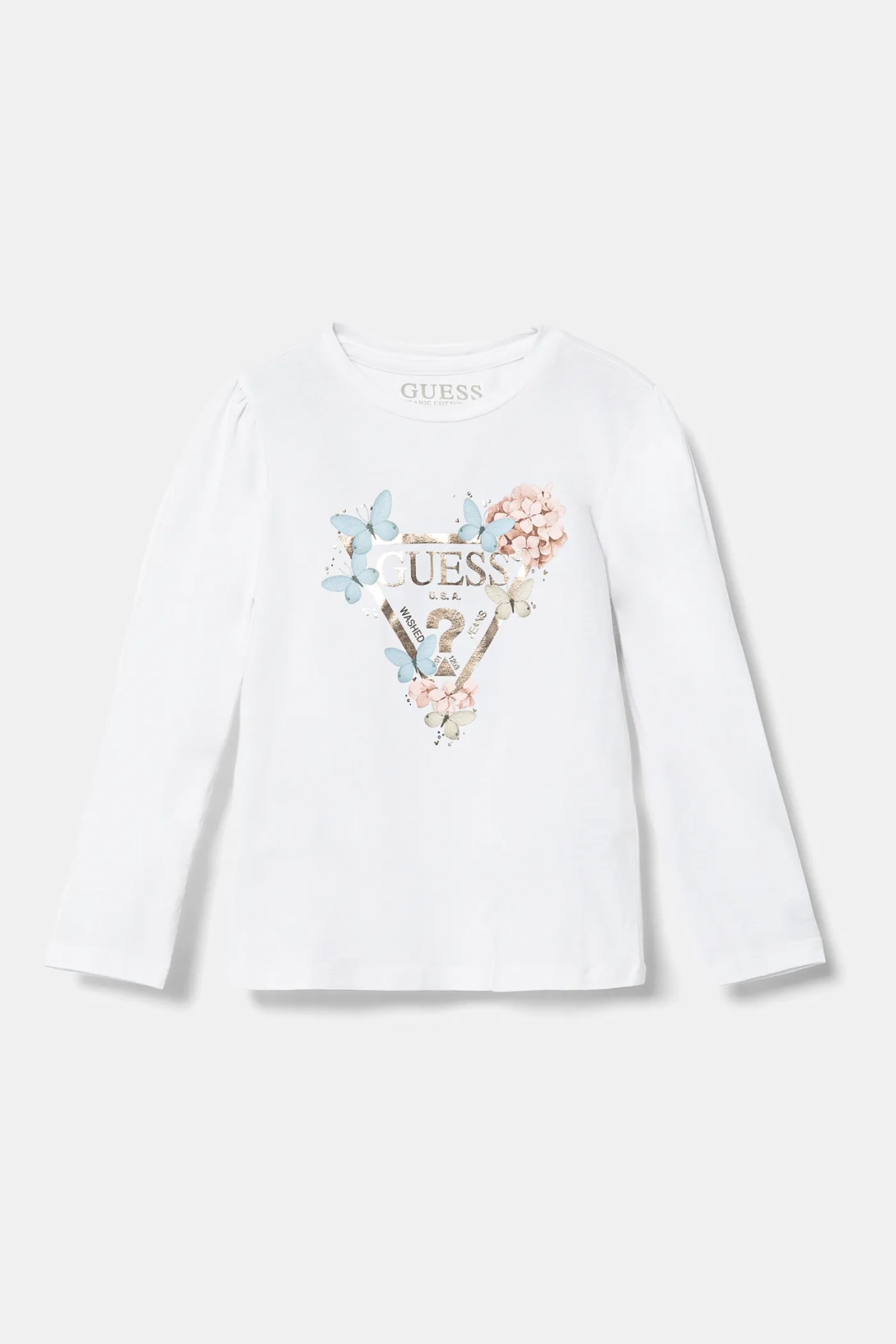 

Детская футболка с длинными рукавами Guess, белый