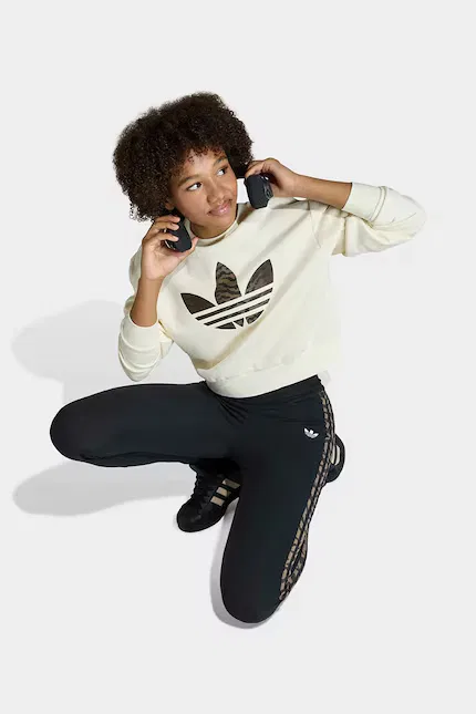 Леггинсы детские с принтом Adidas Originals, черный — фото 4