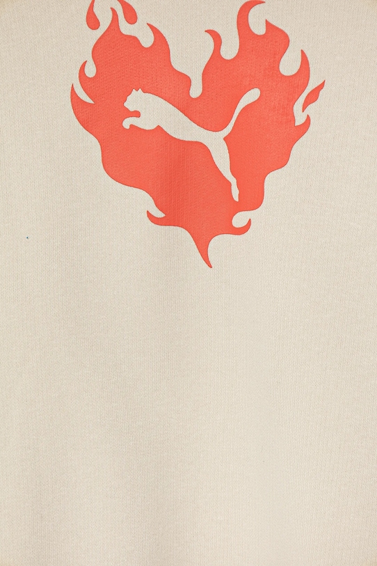 Хлопковая худи Flaming Love Hoodie TR Puma, бежевый — фото 3
