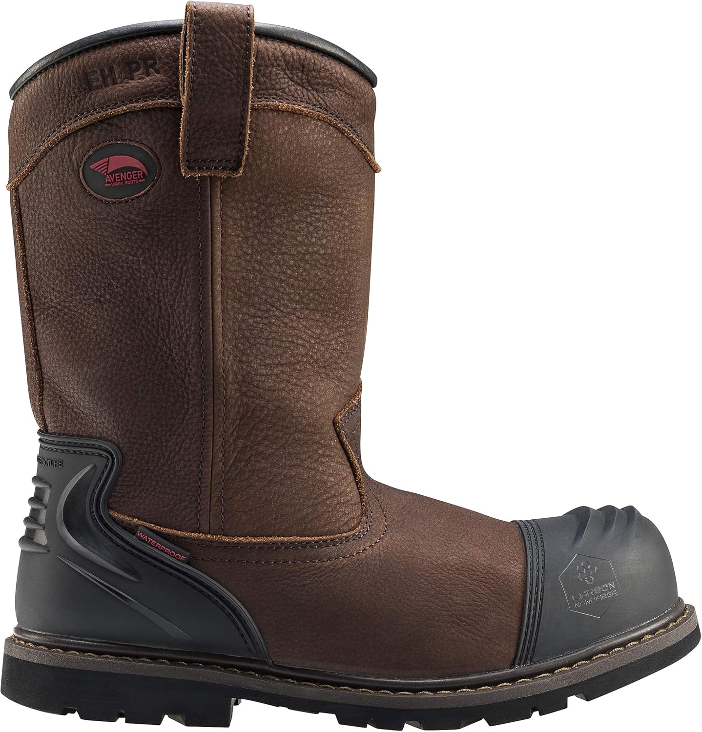 Мужские сапоги Wellington A7876 Hammer с углеродным нанофибровым носком, водонепроницаемые Avenger Work Boots, коричневый — фото 2