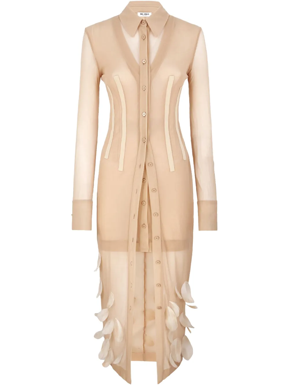 

Платье с длинными рукавами The Attico, нейтральный