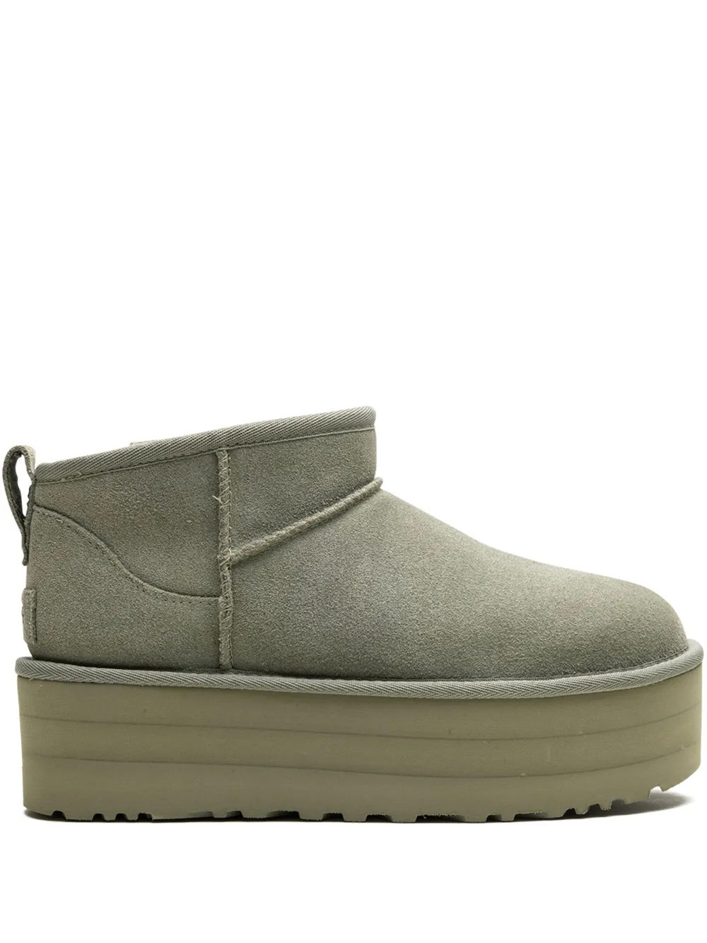Угги замшевые UGG Classic Ultra Mini, зеленый