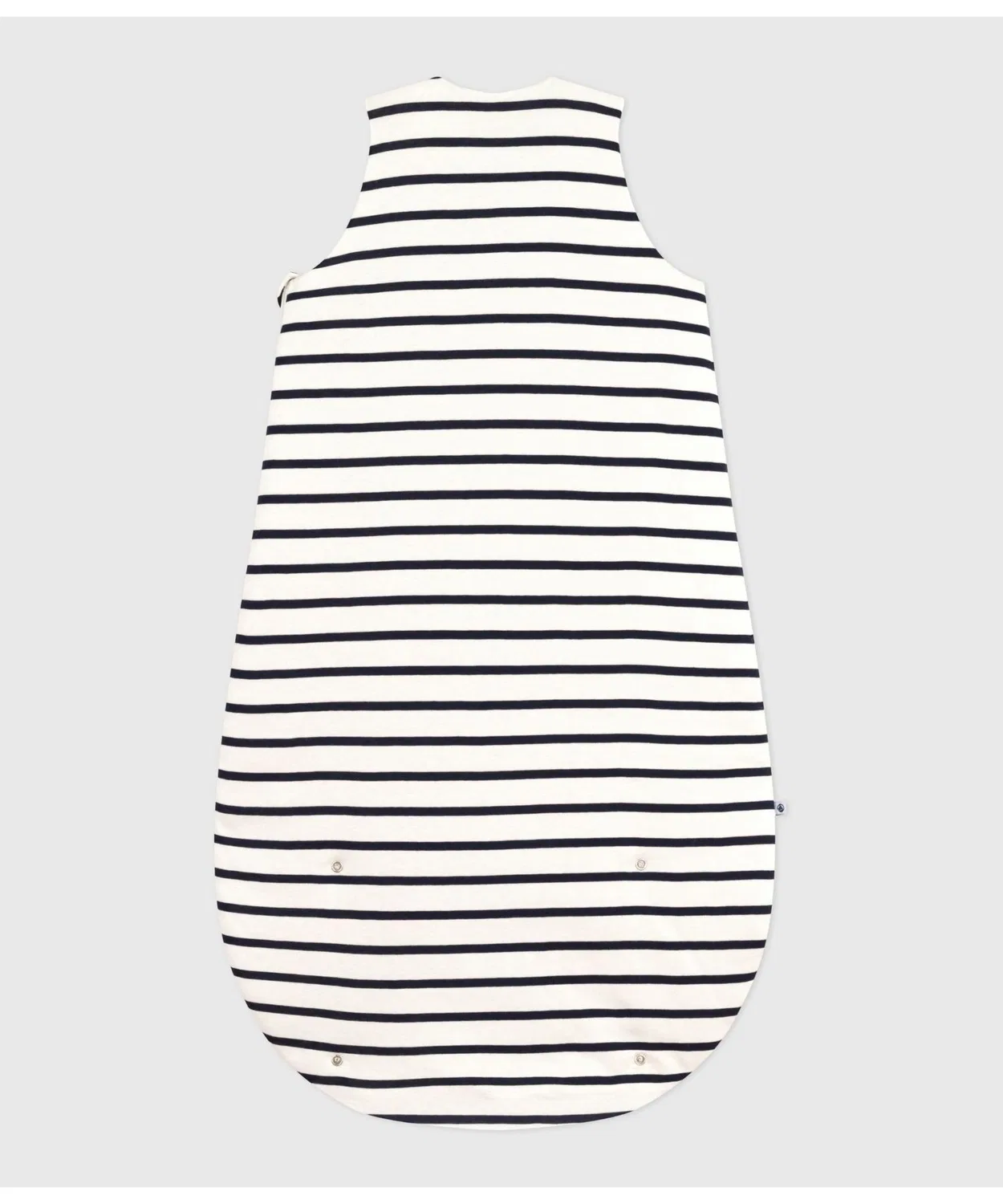 Слип-боди для сна с бордовой полоской Petit Bateau, хлопок, белый с тёмно-синим — фото 3