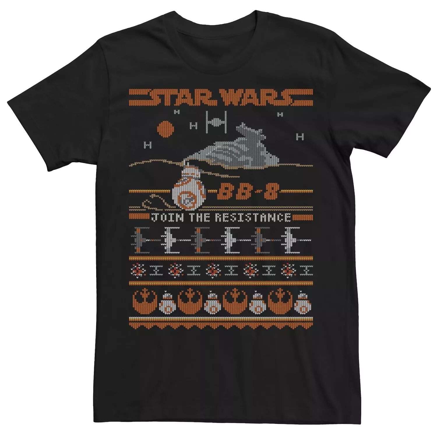 

Мужская винтажная футболка «Звездные войны» BB-8 «Join The Resistance», Черная Licensed Character, черный