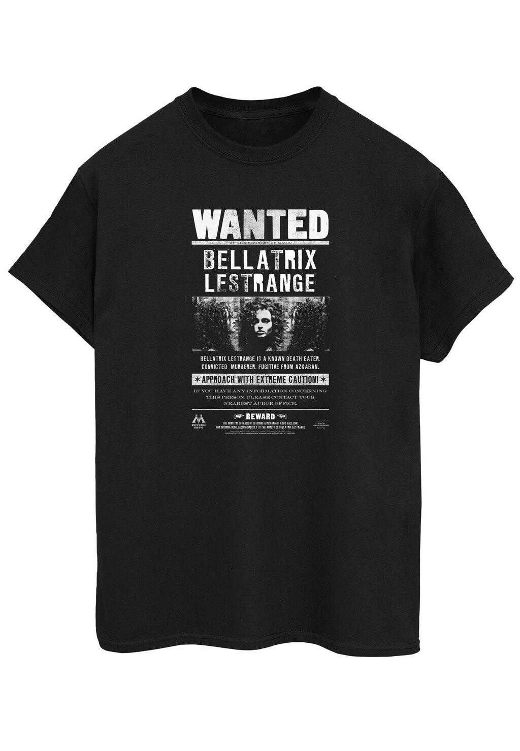 

Футболка с принтом HARRY POTTER BELLATRIX LESTRANGE WANTED ABSOLUTE CULT, черный