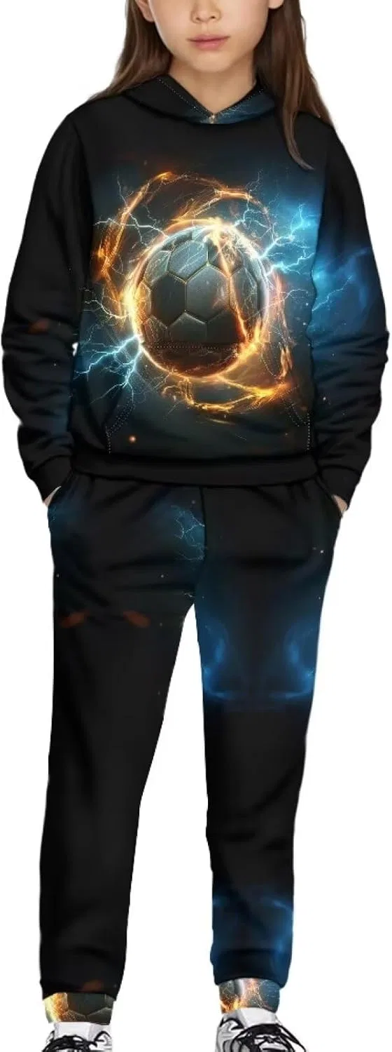 Детский спортивный костюм с принтом Yuuxorilu, 2 предмета, Cool Soccer Patternss