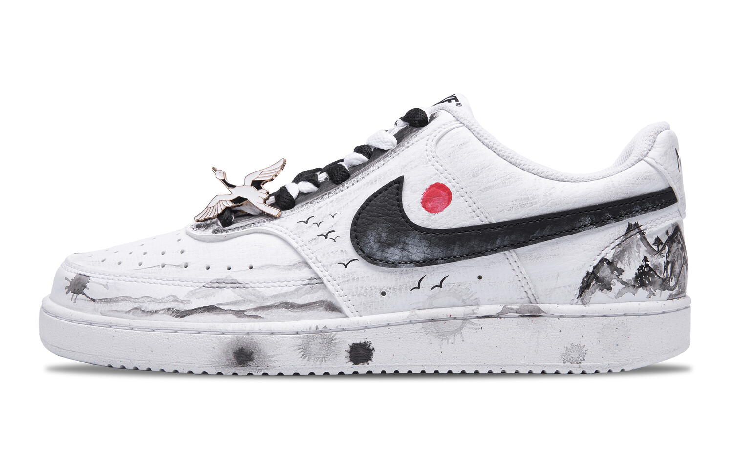

Кроссовки Nike Court Vision 1 Skateboard Shoes Men Low-Top White Black, белый