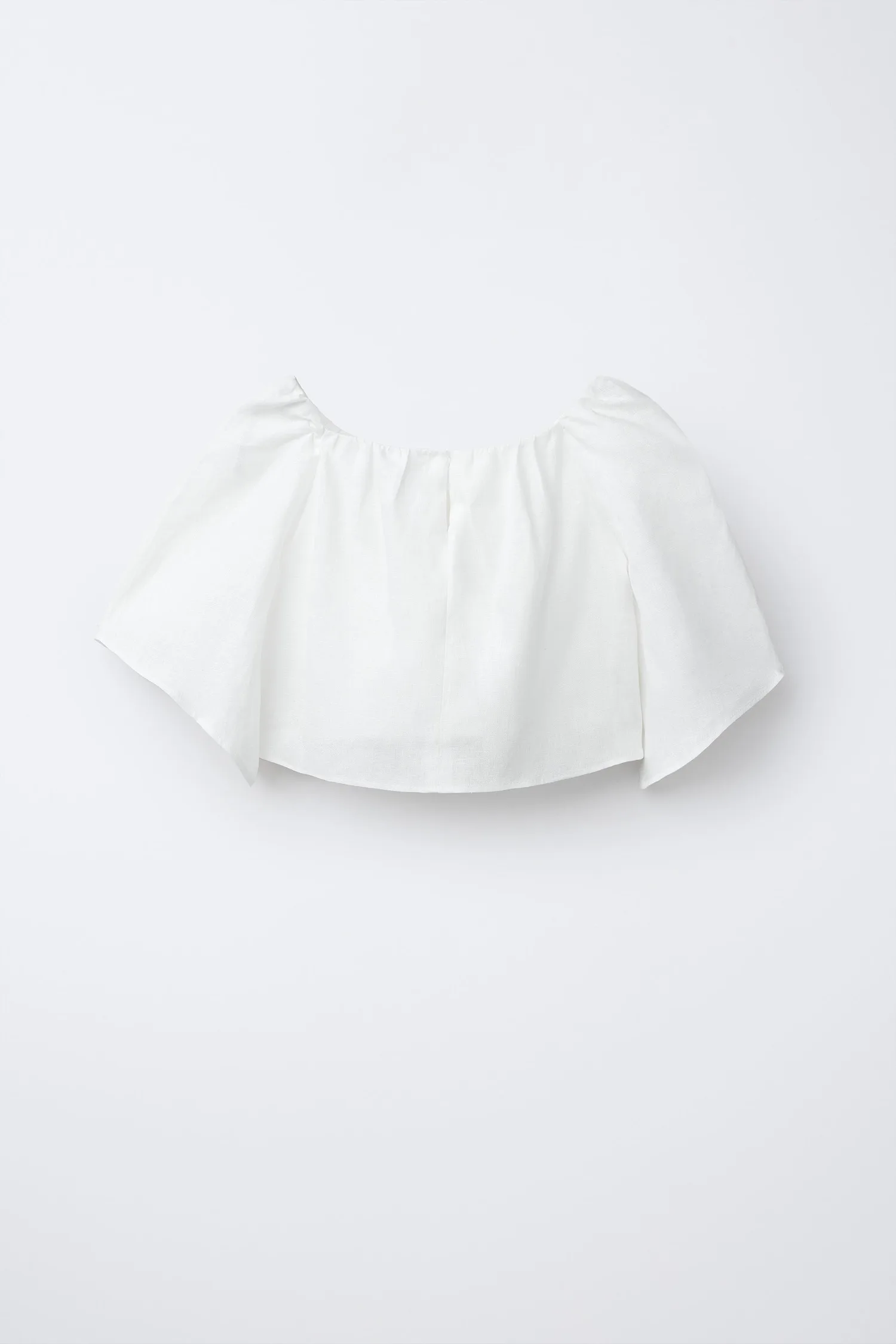 Льняной топ с декоративным сердечком Zara, белый — фото 2