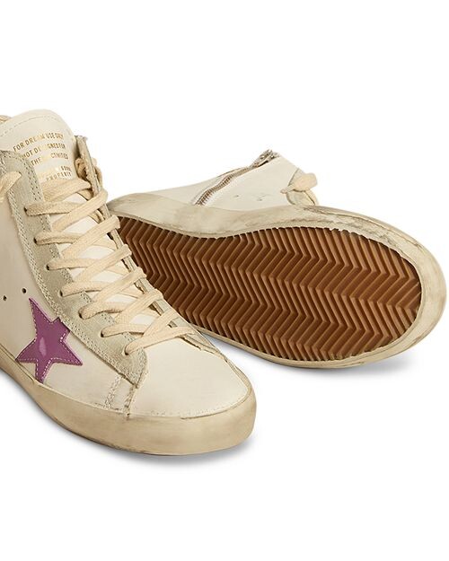 Женские высокие кеды Francy Golden Goose, цвет Tan/Beige — фото 4