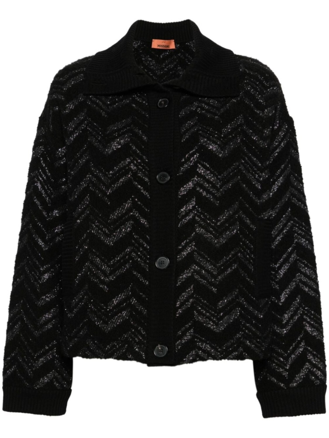 

Missoni кардиган с зигзагообразным переплетением и люрексом, черный