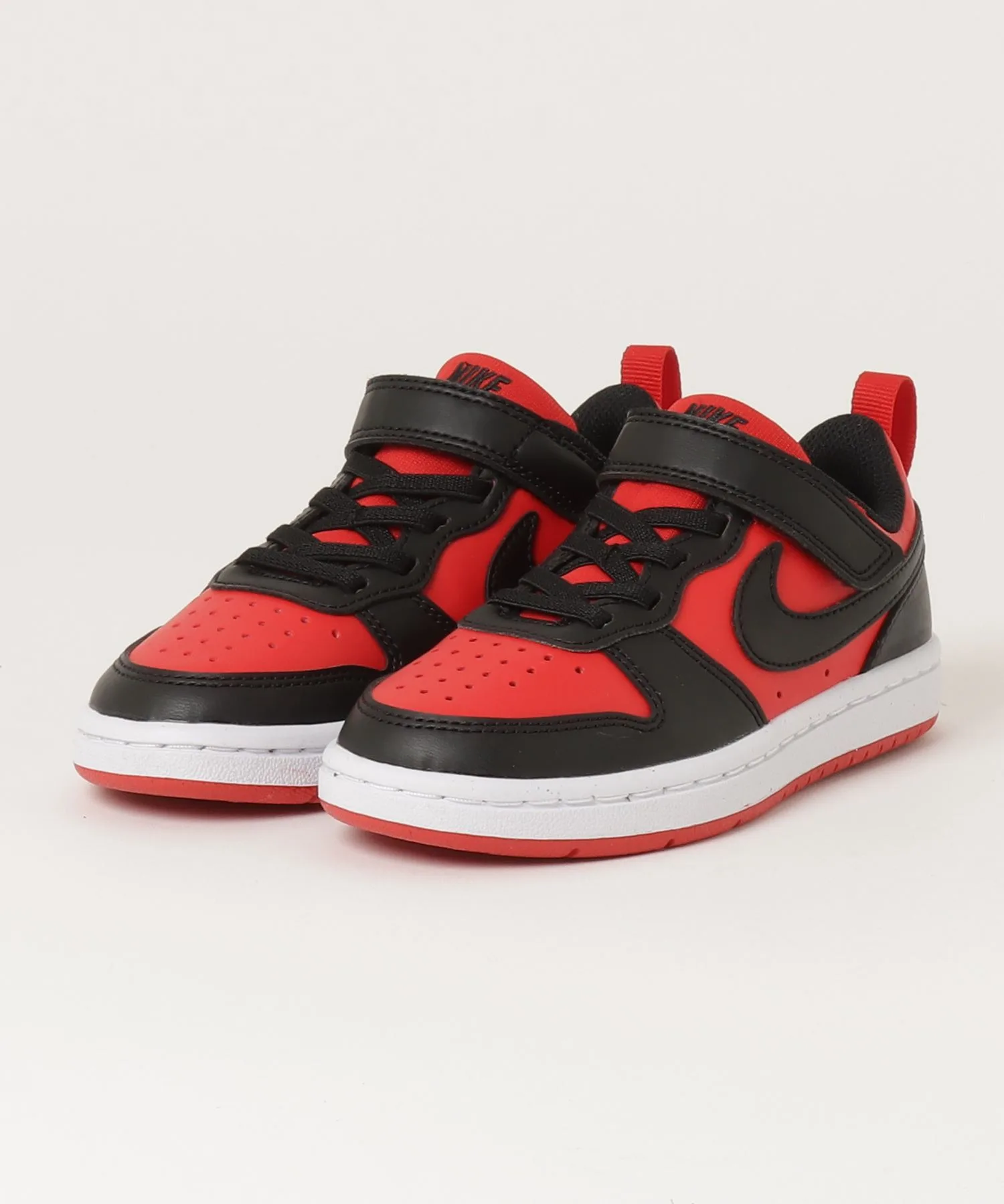 Детские кроссовки с липучкой из переработанных материалов NIKE COURT BOROUGH LOW KDV5457 красные