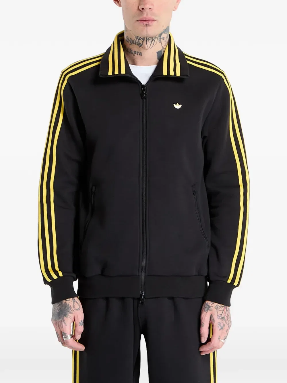 Толстовка на молнии с полосатым декором Adidas, черный