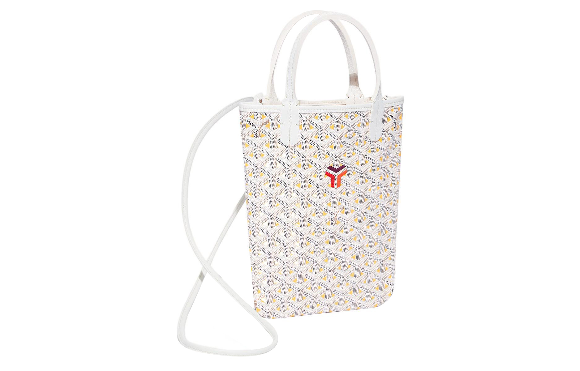 

GOYARD Poitiers Canvas With Leather Tote Shopping Bag Mini Women's Yellow