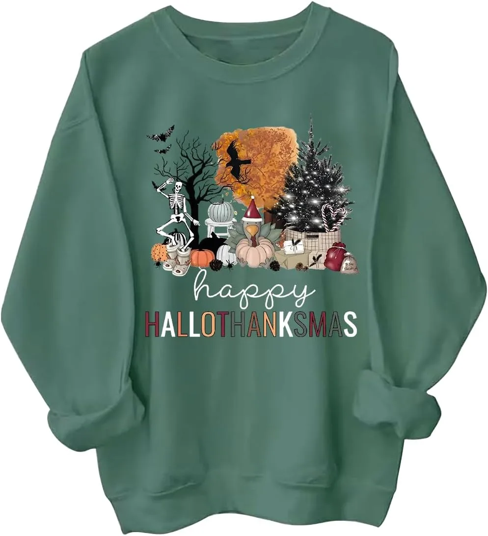 

Толстовка Happy Hallothanksmas с принтом