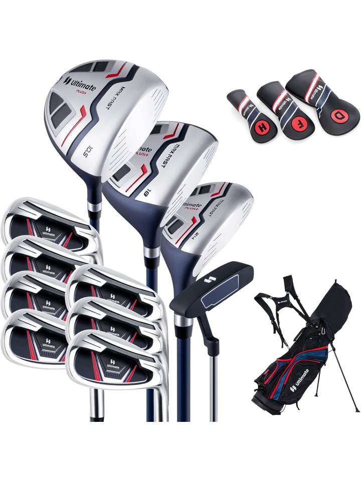 

COSTWAY Набор клюшек для гольфа с сумкой, 11 предметов, синего цвета