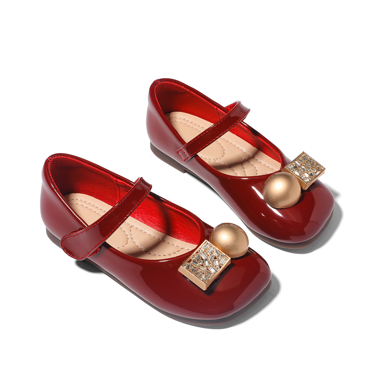 Детские кожаные туфли ABC DOUKIDS Lightweight Balance Low-Top для детей ABCdoukids, бургундия — фото 4