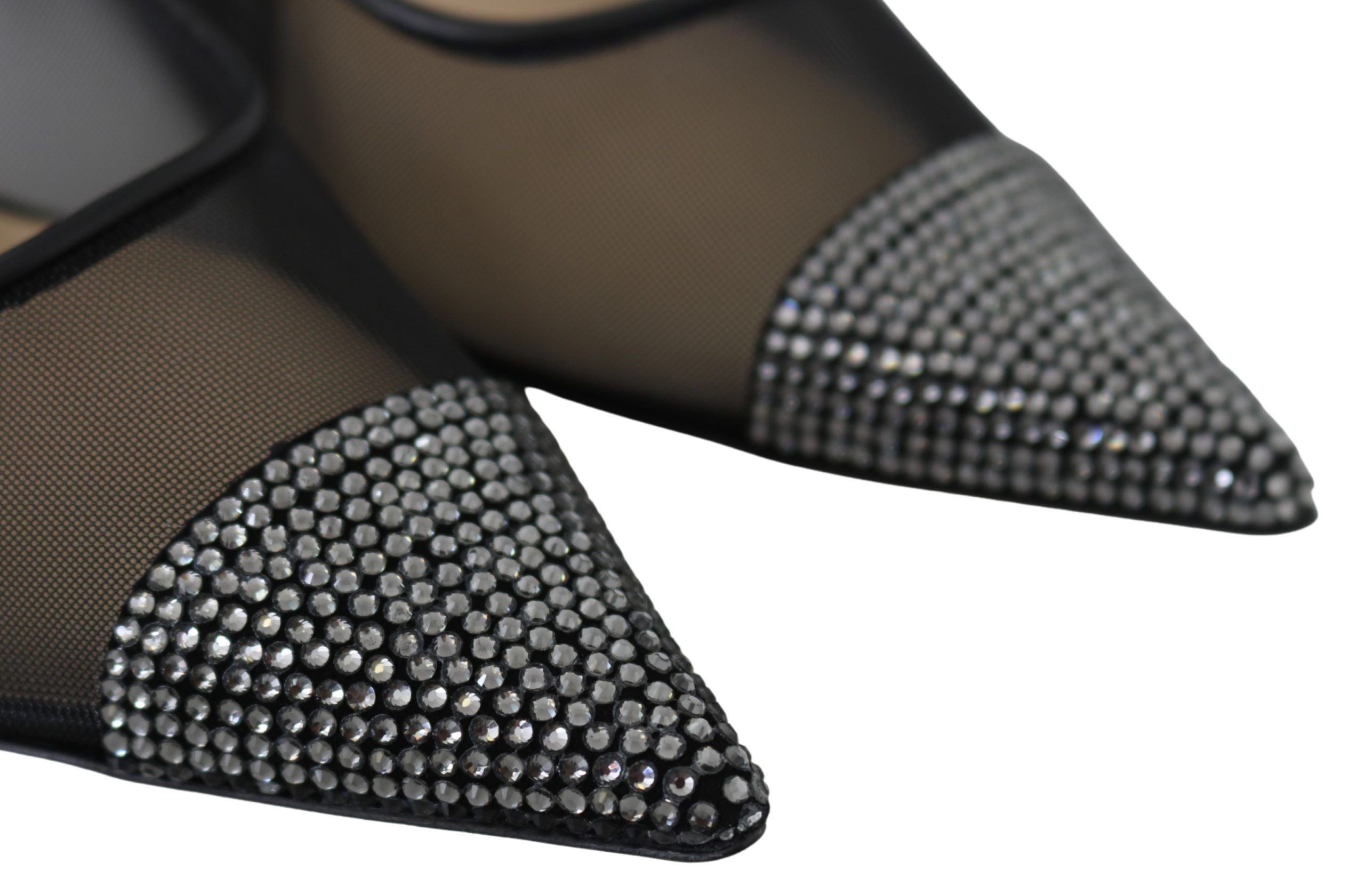 Jimmy Choo Элегантные Женские Туфли-лодочки с Кристаллами и Сеткой, черный — фото 3