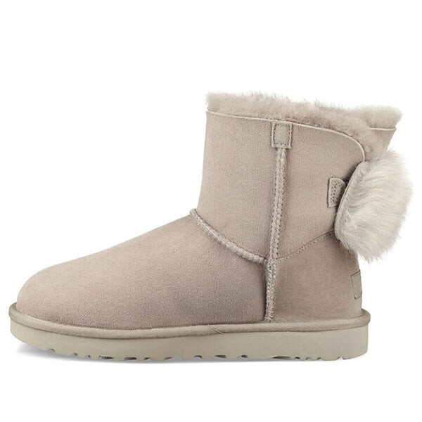 Кроссовки с пушистым бантом мини на флисовой подкладке Ugg, серый