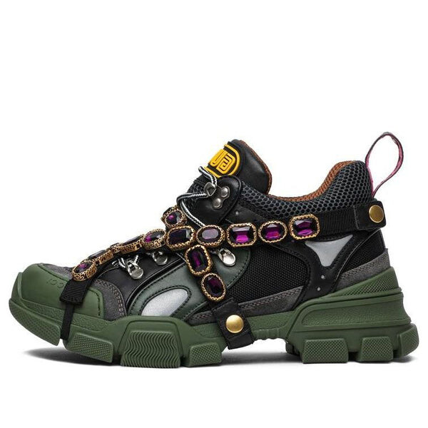 Кроссовки flashtrek crystals 'green' Gucci, зеленый