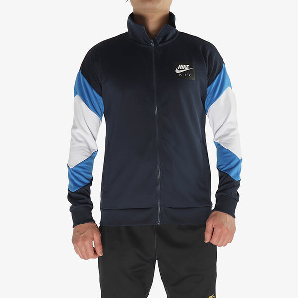 Куртка stand collar sports splicing colorblock training gym jacket navy blue dark blue Nike, синий — фото 3