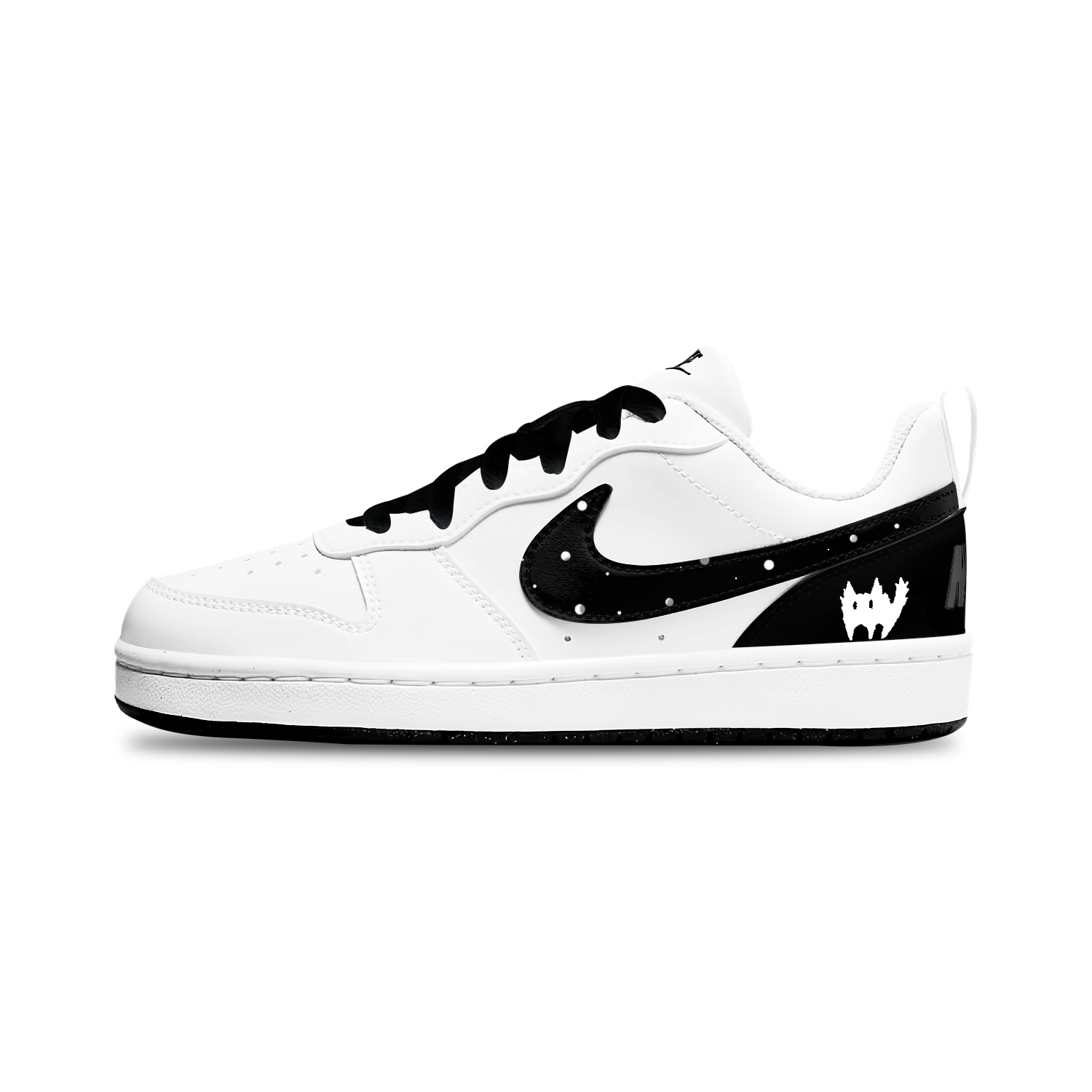 

Court Borough устойчивые к истиранию низкие детские скейтбординговые ботинки Unisex Nike, черный белый colorway