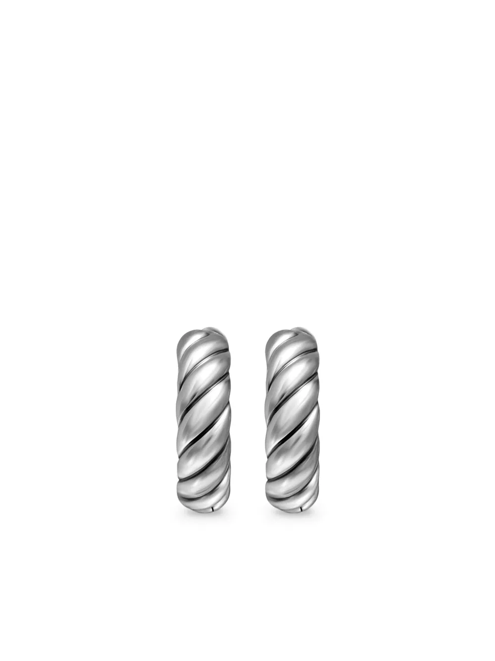 

Серебряные серьги-кольца Sculpted Cable (18.6 мм) David Yurman, серебяный