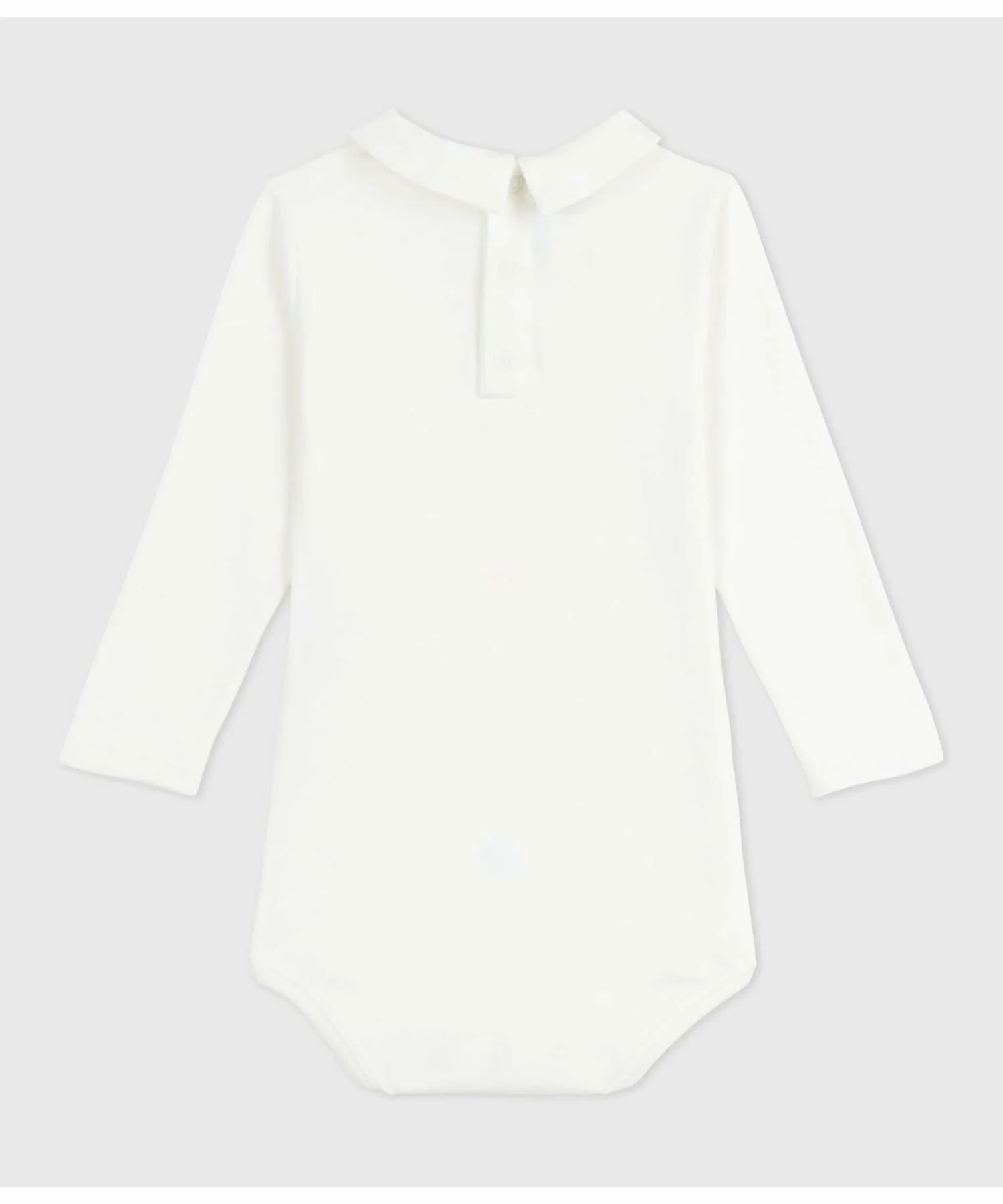 Платье с длинными рукавами и воротником PETIT BATEAU, Off white — фото 2
