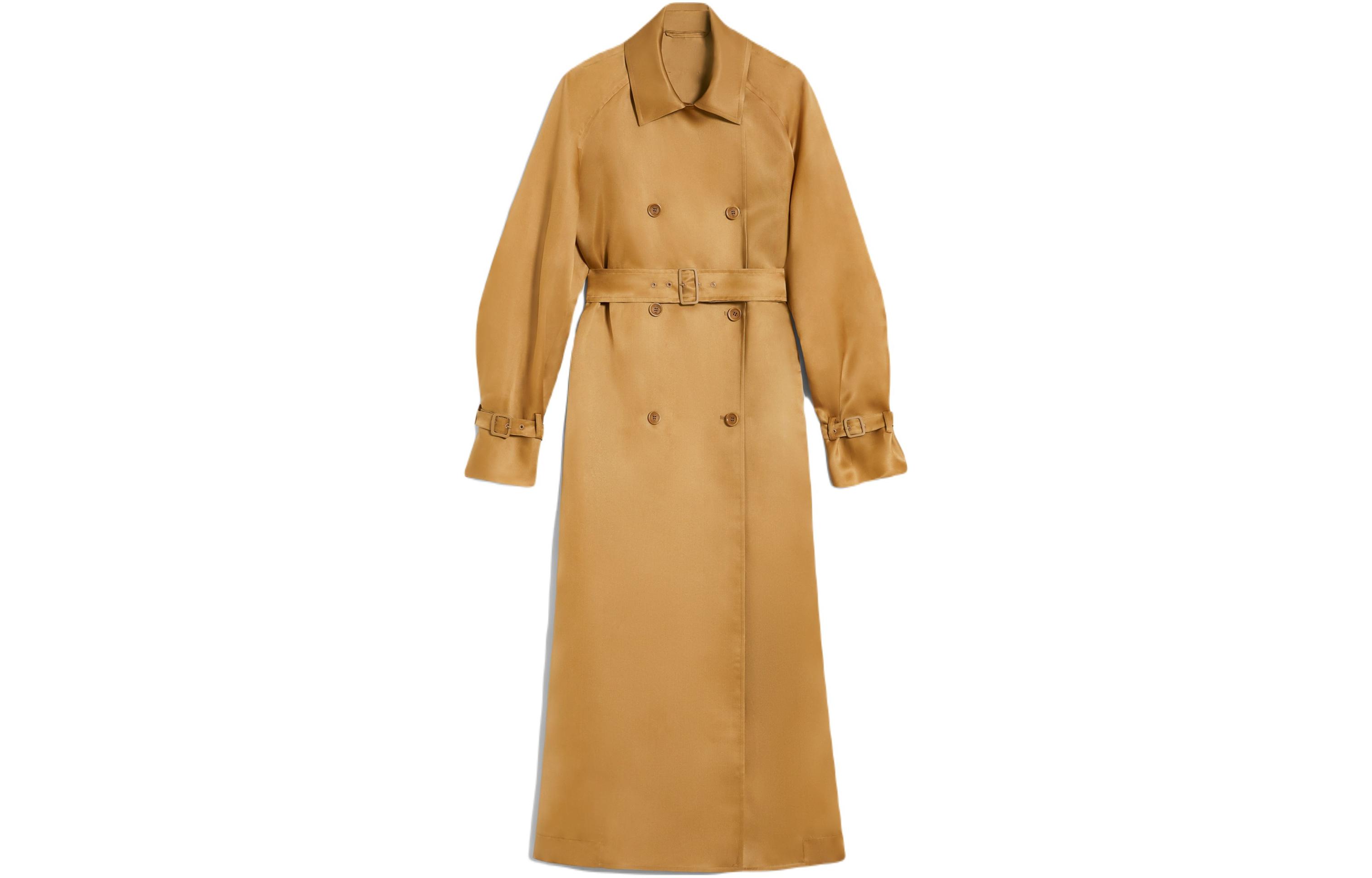 

MaxMara Двубортное пальто Max Mara Sacco с поясом, Yellow