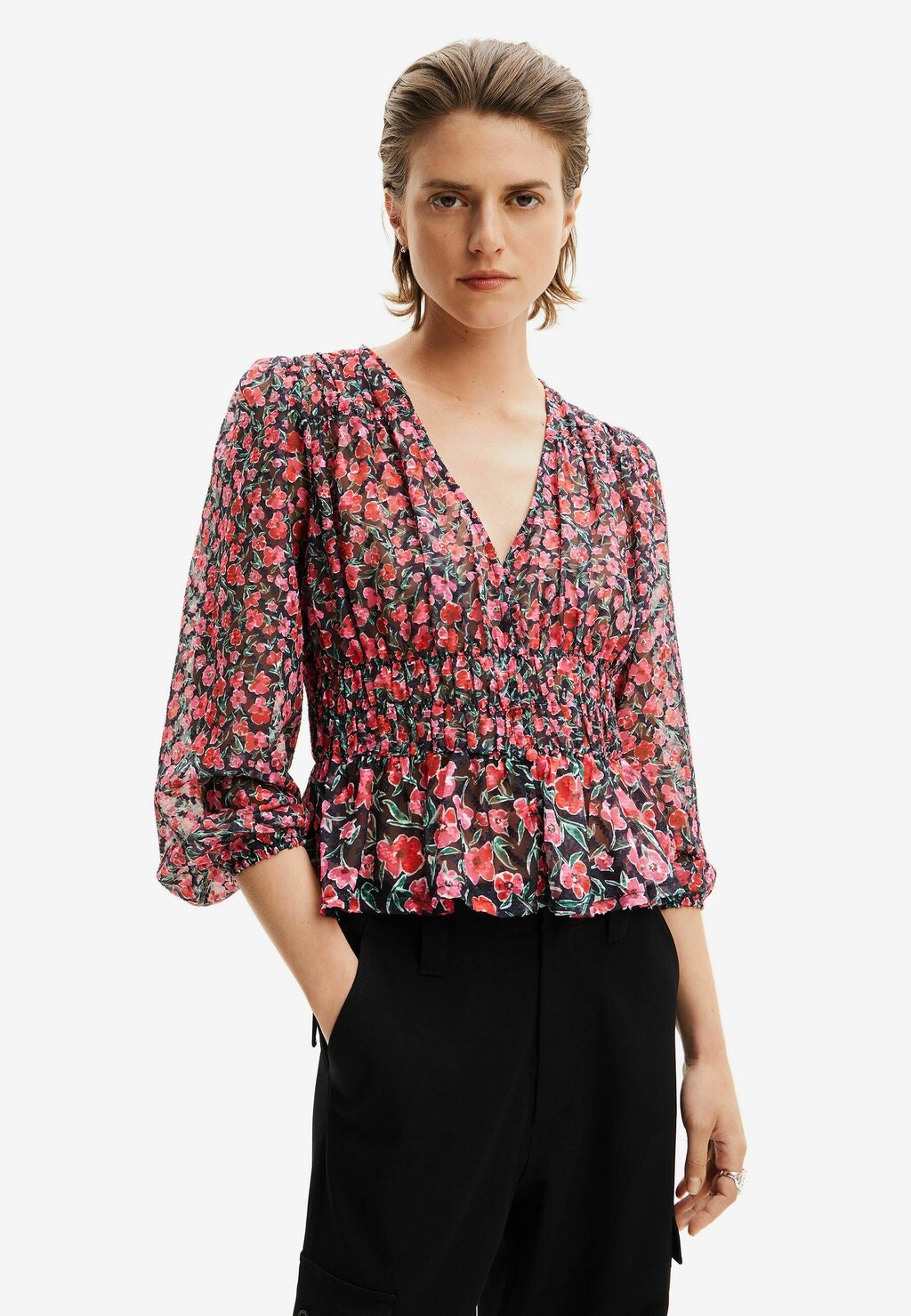 

Блузка FLORAL PLUMETIS Desigual, цвет black