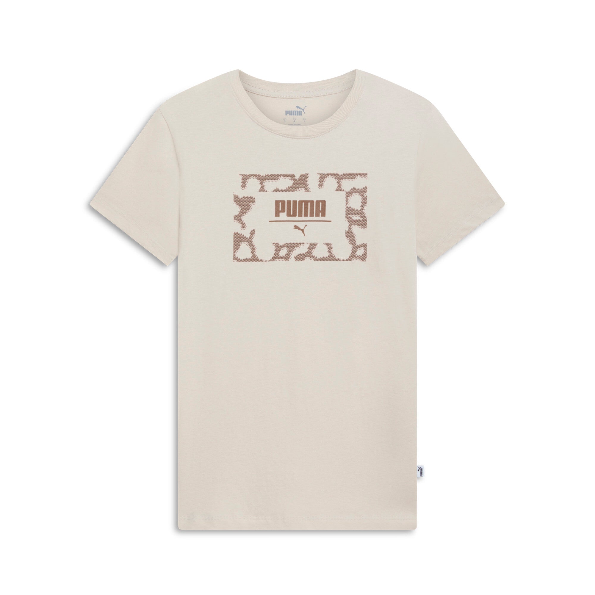 

Футболка PUMA женская Cheetah Box Logo, цвет desert dust