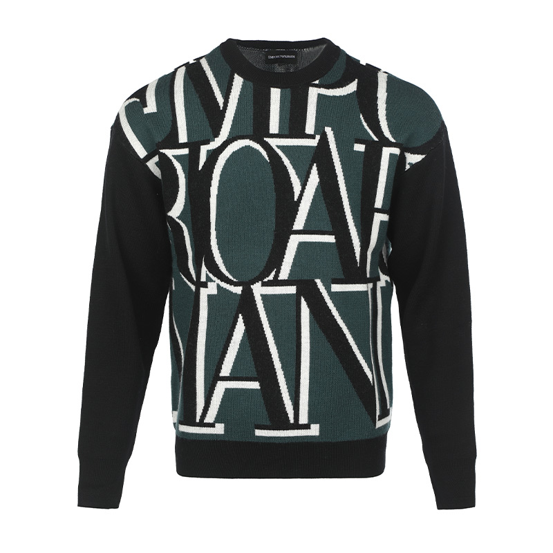 EMPORIO ARMANI Свитер мужской зеленый Crew Neck Moderate Others — фото 3