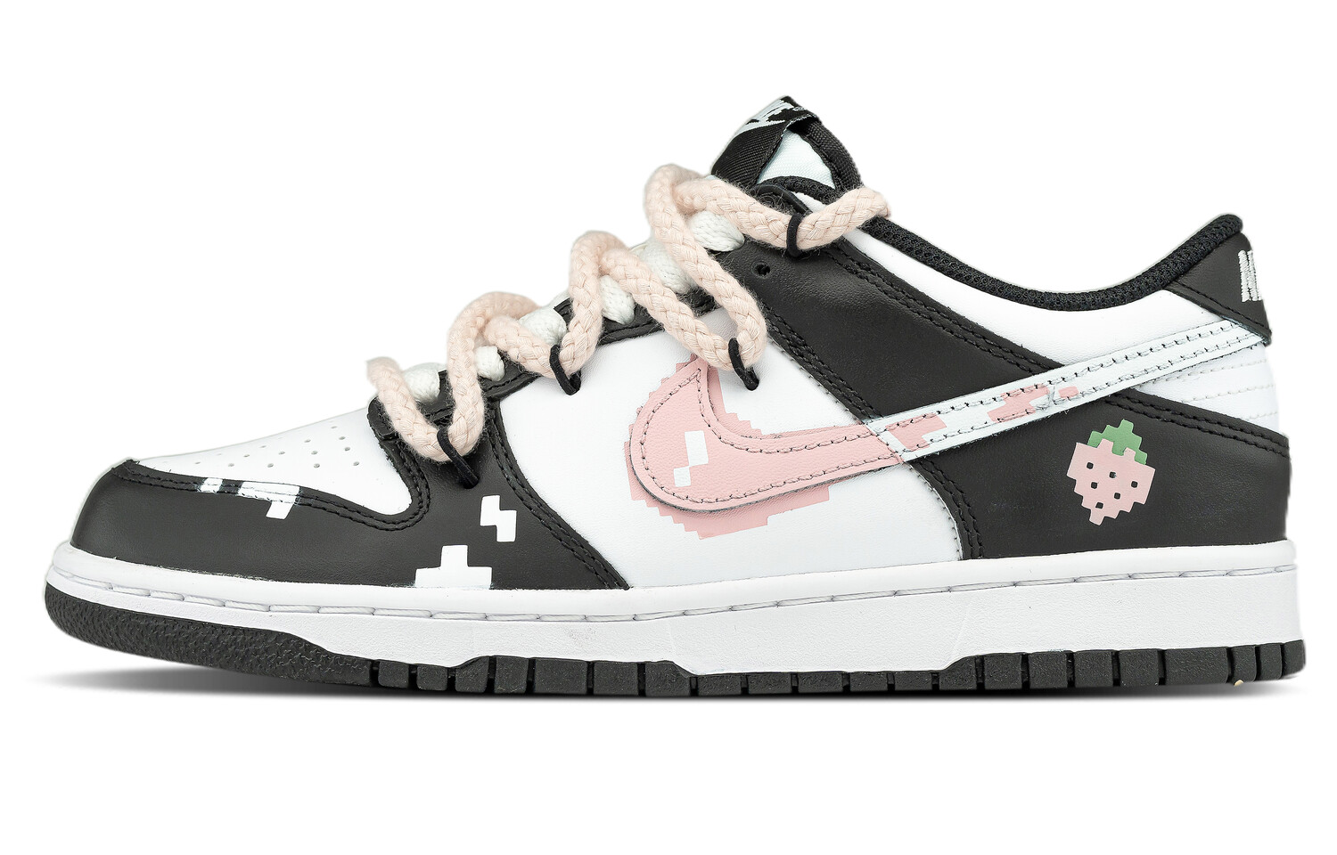 

Кроссовки Nike Dunk Skateboarding Shoes Women's Low-top White/pink, черный