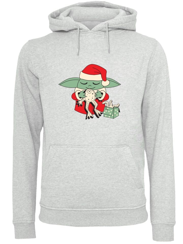 

Пуловер F4NT4STIC Hoodie Star Wars Grogu To You XMAS, пятнистый серый